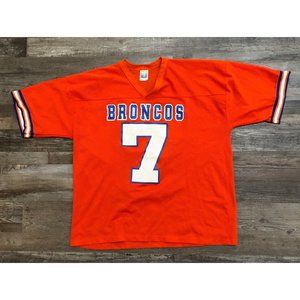 Vintage Competitor Adult XL Orange #7 Denver Broncos Football Jersey Made in USA